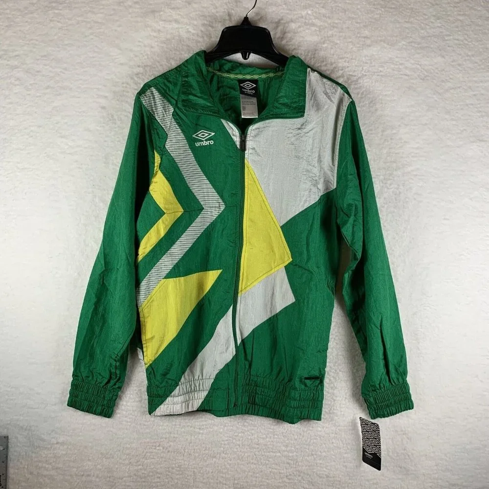 Umbro Premier Diamond Jacket Jelly Men's Small Bean/Golden‎ Kiwi Full Zip 6330